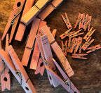 BlackBerry Stained Wood Clips, Herb Drying, Set of 10