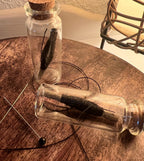 Black Thread Protection Charm, Rose Stem Binding Vial, Witchcraft Spell Supply, Banishing Curio