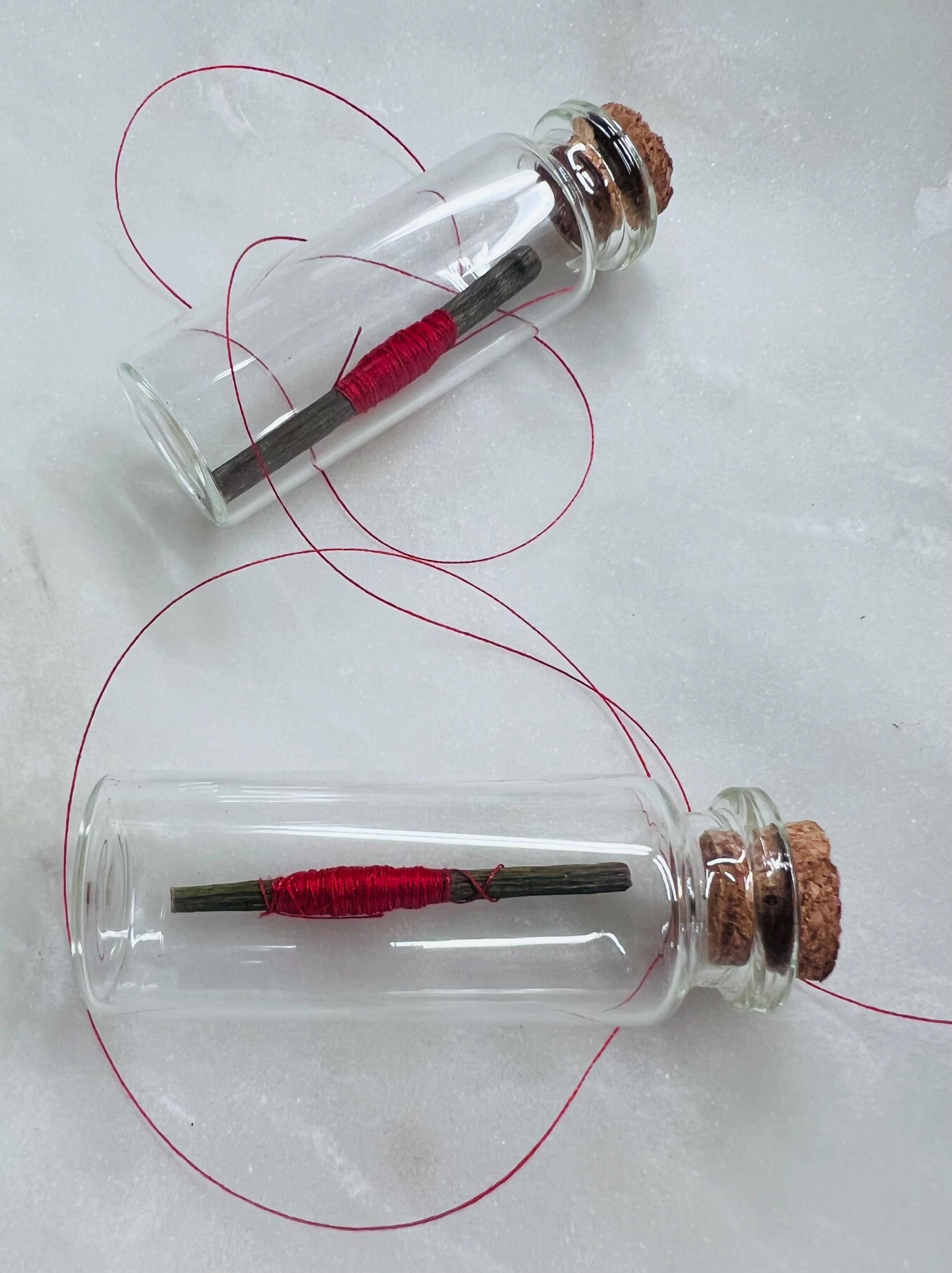 Witchs Red Thread Binding Fate Charm, Red Thread of Fate Vial, Witchcraft Binding Tool, Protection Spell Supply, Love Magic Charm