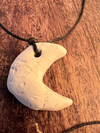 How I Miss the Moon, Crescent Charm, Bone Clay Lunar Keepsake, Romantic Witchcraft Talisman
