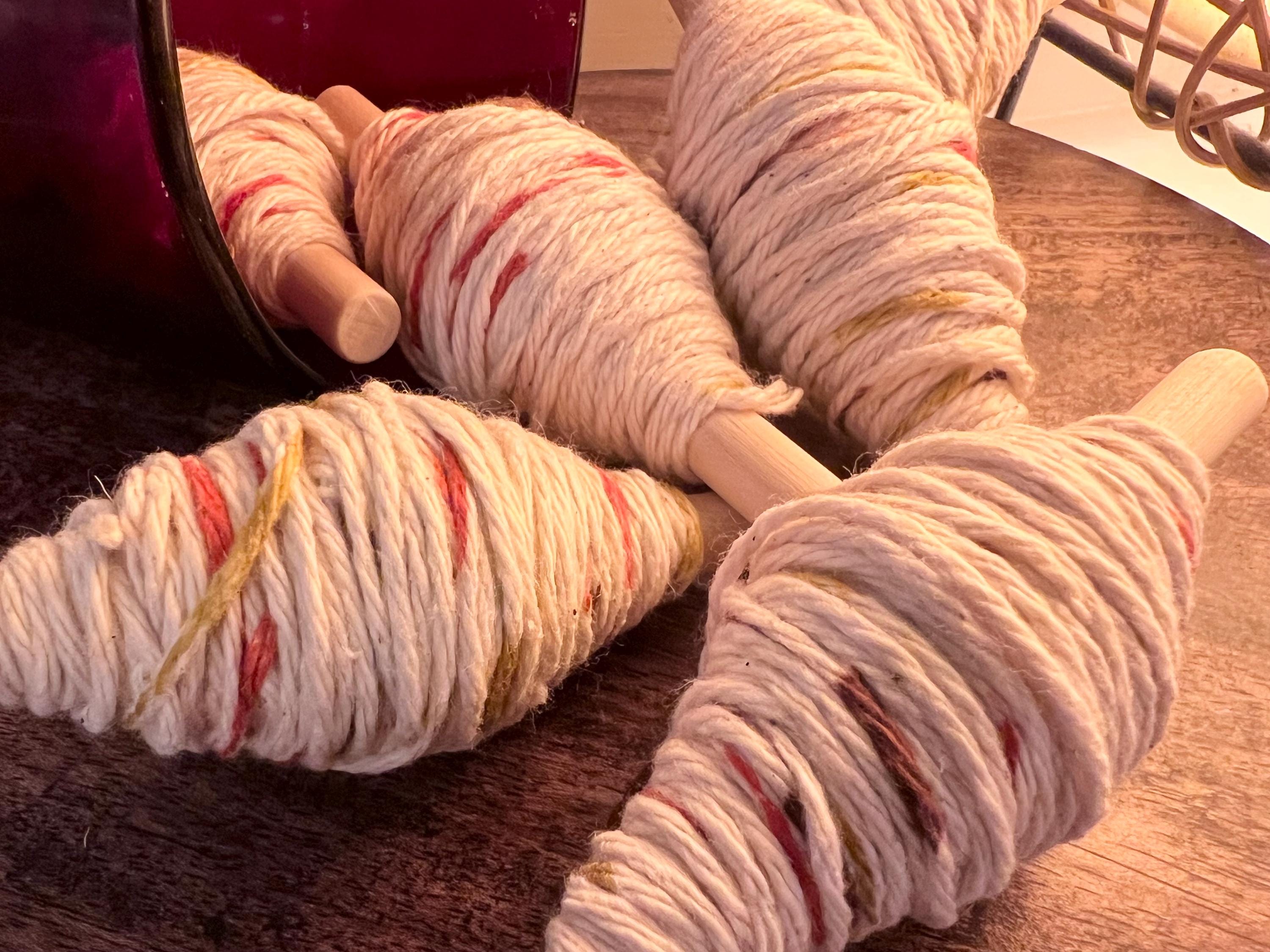 Everyday Witch’s Thread, Sunset and Sunrise Garden Cotton, Hand-Wound Ritual Thread on Wooden Rod