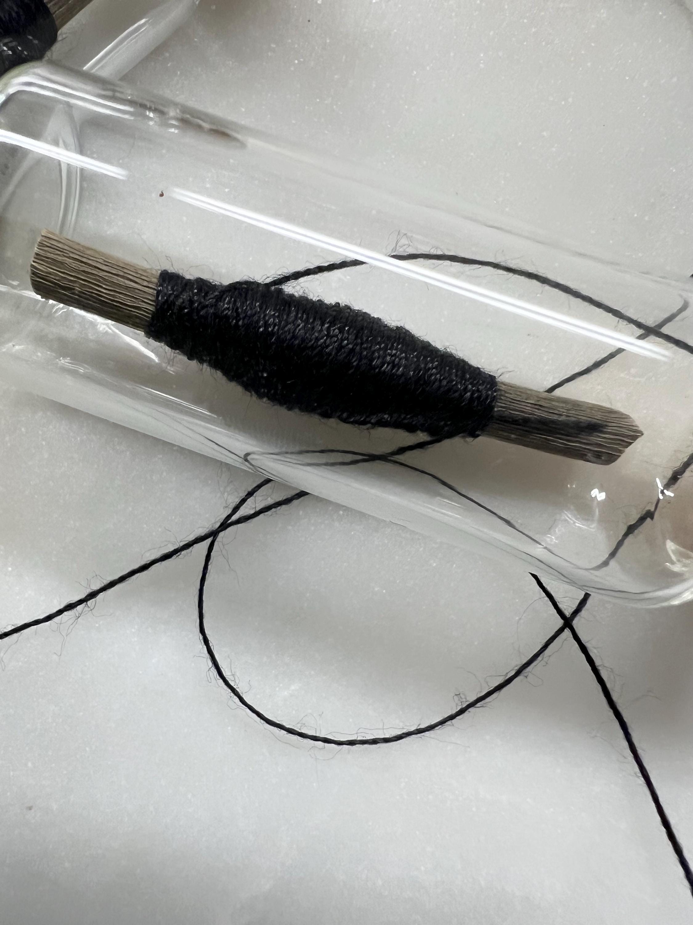 Black Thread Protection Charm, Rose Stem Binding Vial, Witchcraft Spell Supply, Banishing Curio