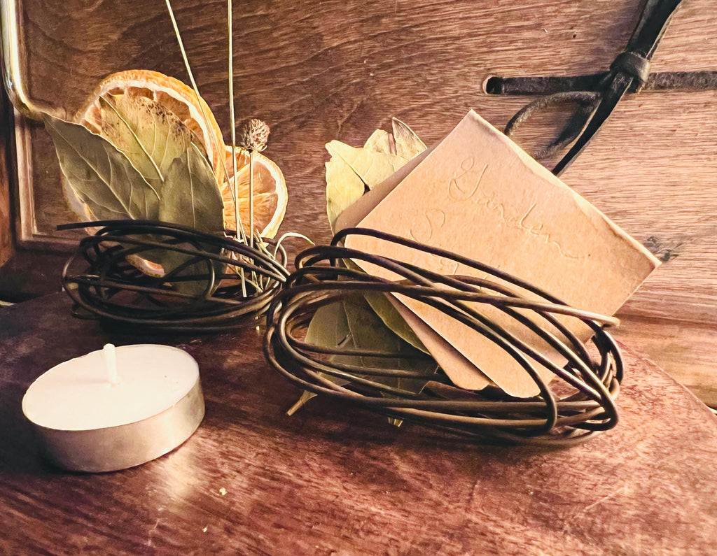 Burning Witch’s Vase, OLC Original Wire Vessel,  Hand-Formed Steel Altar Vase, Primitive Ritual Herb Holder