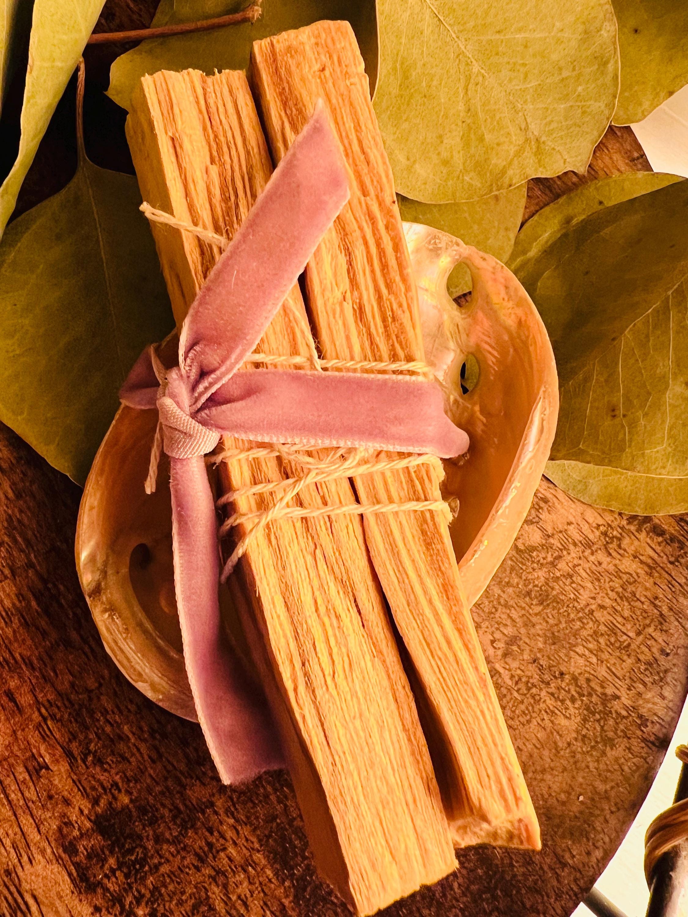 Abalone Shell & Palo Santo Sticks, Cottage Home Fragrance Set, Natural Wood Aroma, Witchy Decor, Altar Bowl