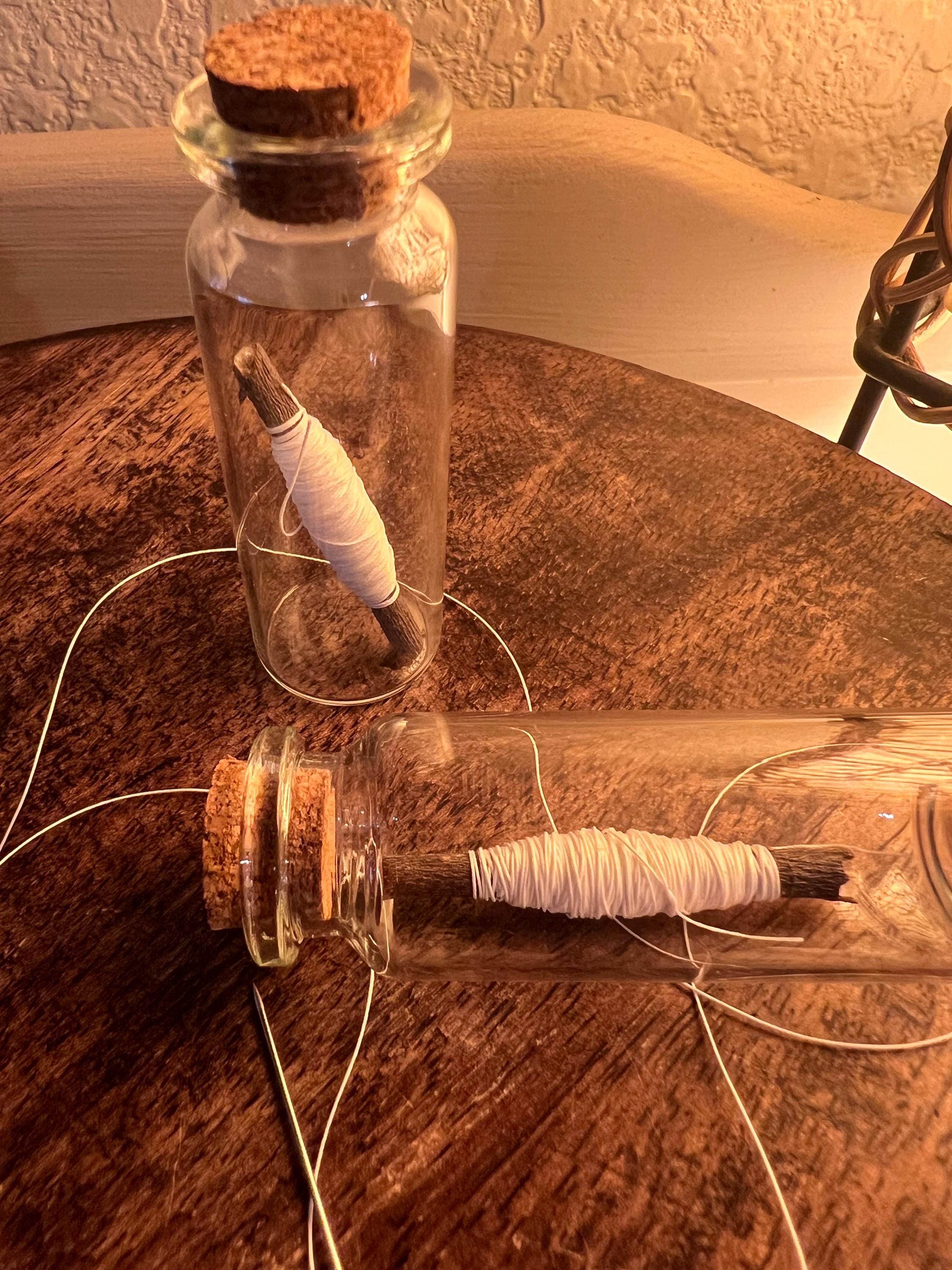 Witchs White Thread Cleansing Charm, Willow Thread Vial, Spiritual Reset Spell Supply, Healing Magic Tool, Peace Charm, Ritual Thread Curio,