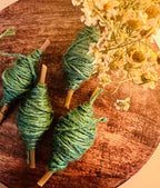 Wolf Moon Garden Twine Spool – Hand-Wound Green Witch Twine on Rose Stem
