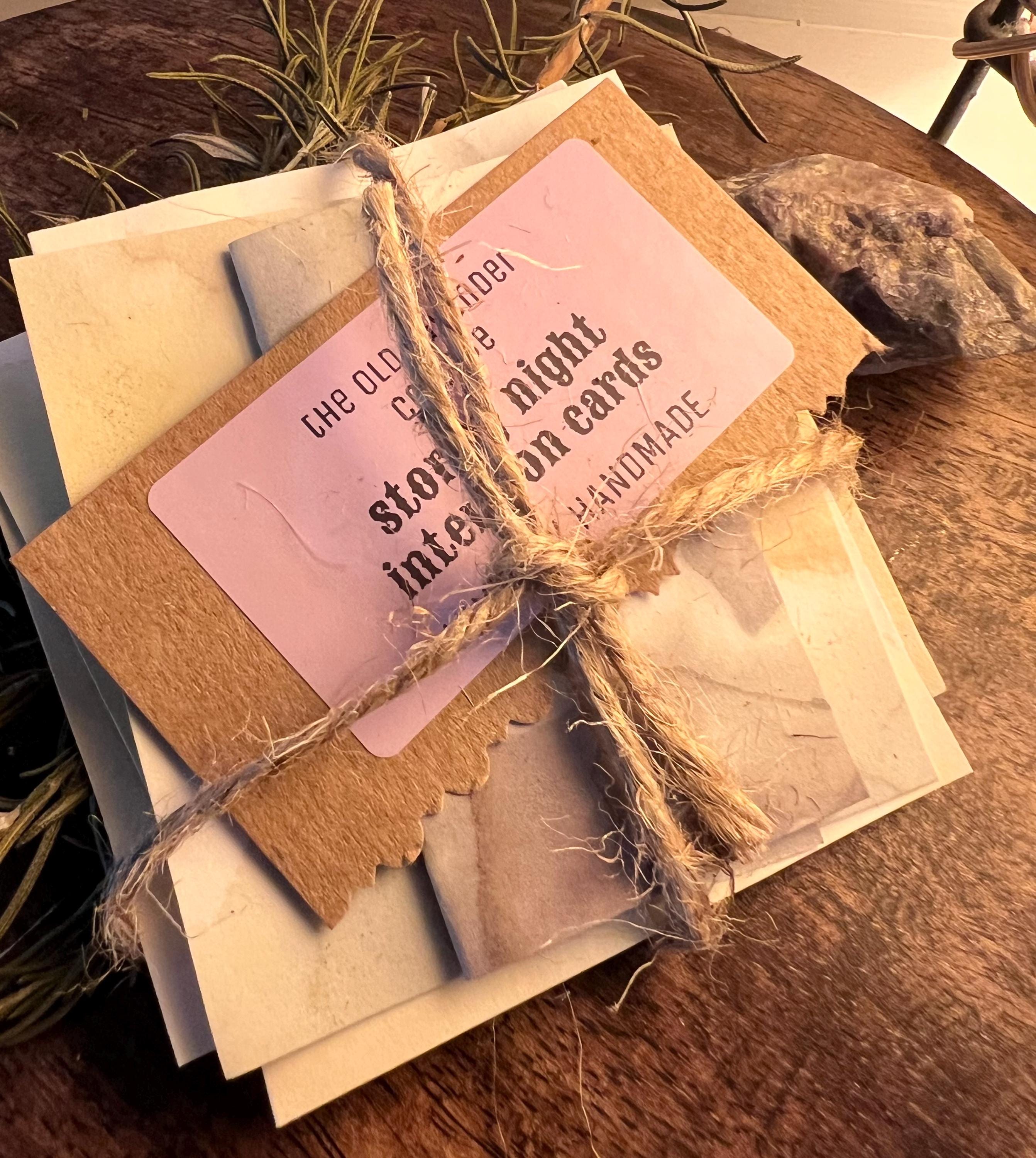 Stormy Night Intention Cards, Tea Stained Paper, Hand Cut Deck, Witchcraft Paper for Spells, Journaling, Altar Work