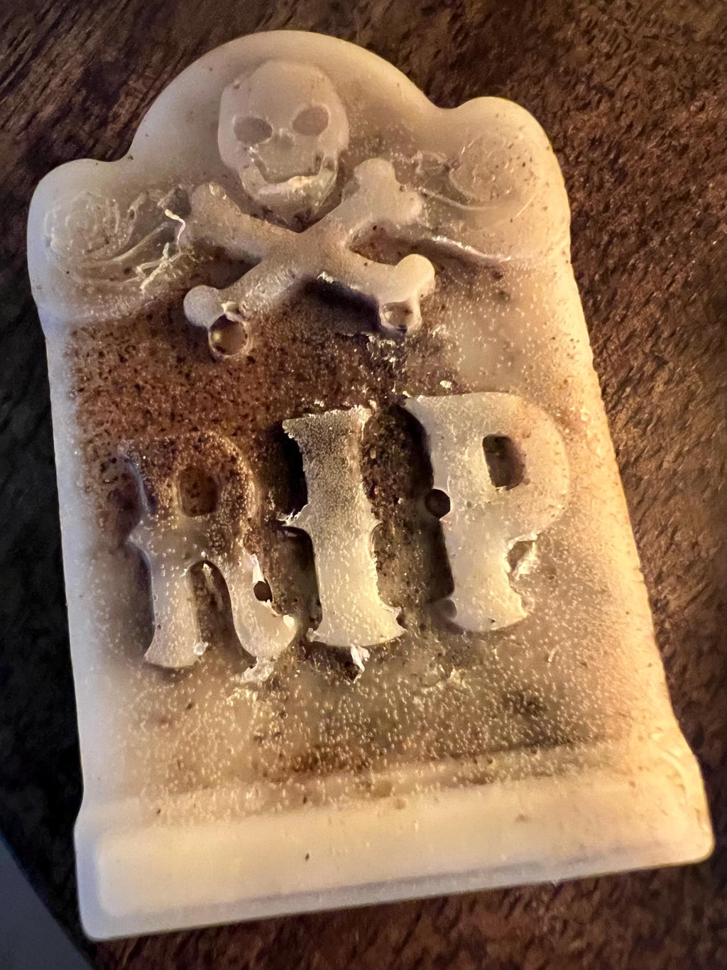 Handmade Beeswax Tombstone Wax Melts, Allspice Scented, Graveyard Decor, Set of 3