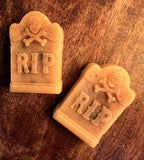 Handmade Beeswax Tombstone Wax Melts, Allspice Scented, Graveyard Decor, Set of 3