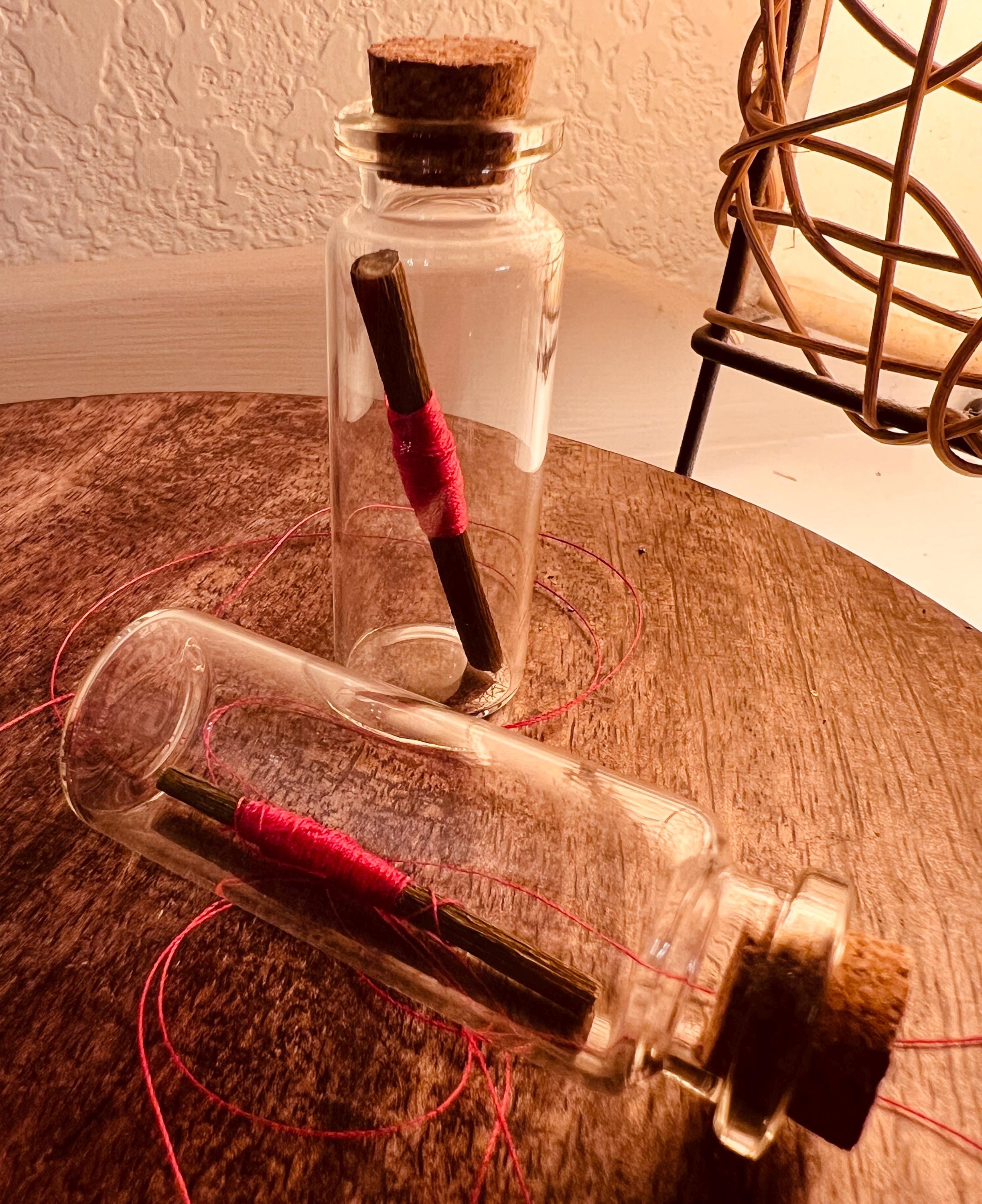 Witchs Red Thread Binding Fate Charm, Red Thread of Fate Vial, Witchcraft Binding Tool, Protection Spell Supply, Love Magic Charm