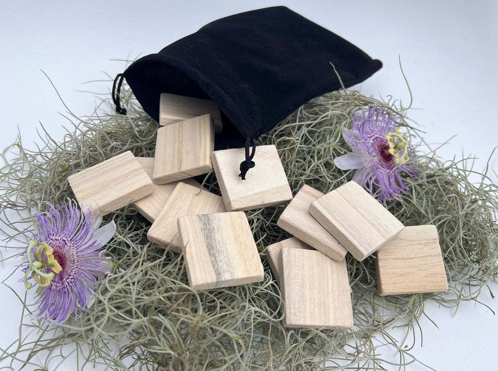 Primitive Blank Rune Set, Wooden Rune Tiles, Unfinished Wood Runes, Rune Casting Set, Witchcraft Divination Tools, Altar Supplies, Set of 13