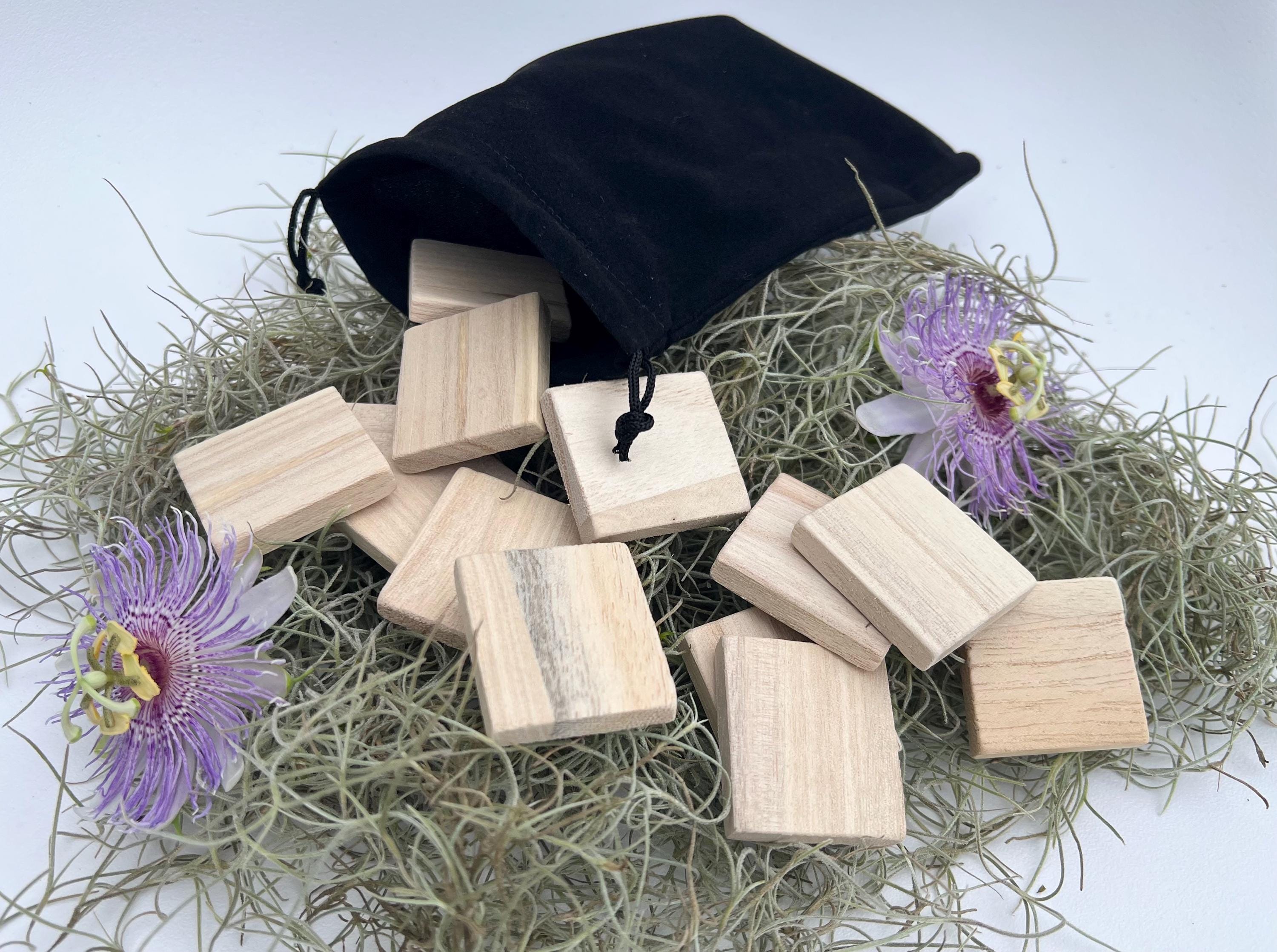 Primitive Blank Rune Set, Wooden Rune Tiles, Unfinished Wood Runes, Rune Casting Set, Witchcraft Divination Tools, Altar Supplies, Set of 13
