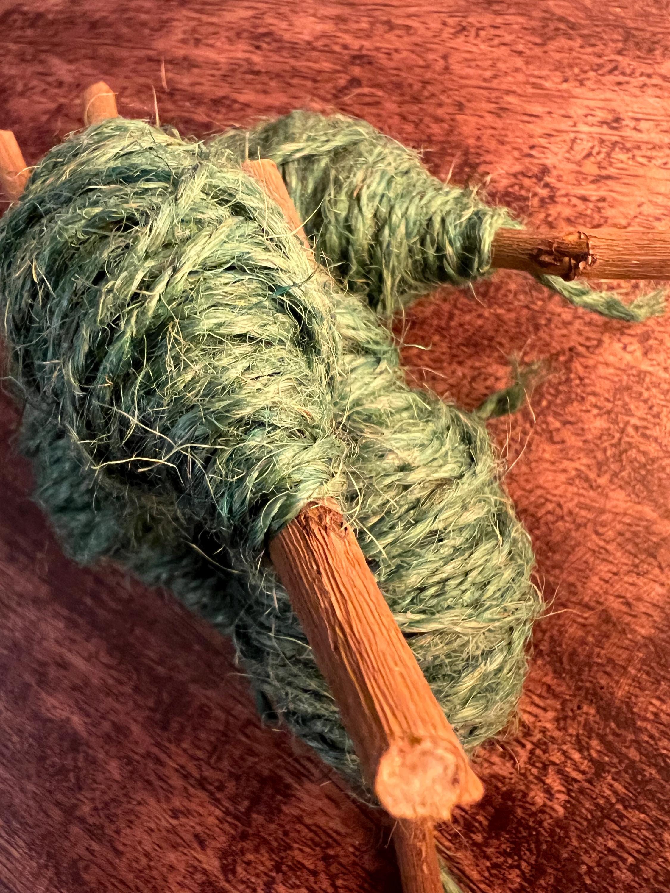 Wolf Moon Garden Twine Spool – Hand-Wound Green Witch Twine on Rose Stem