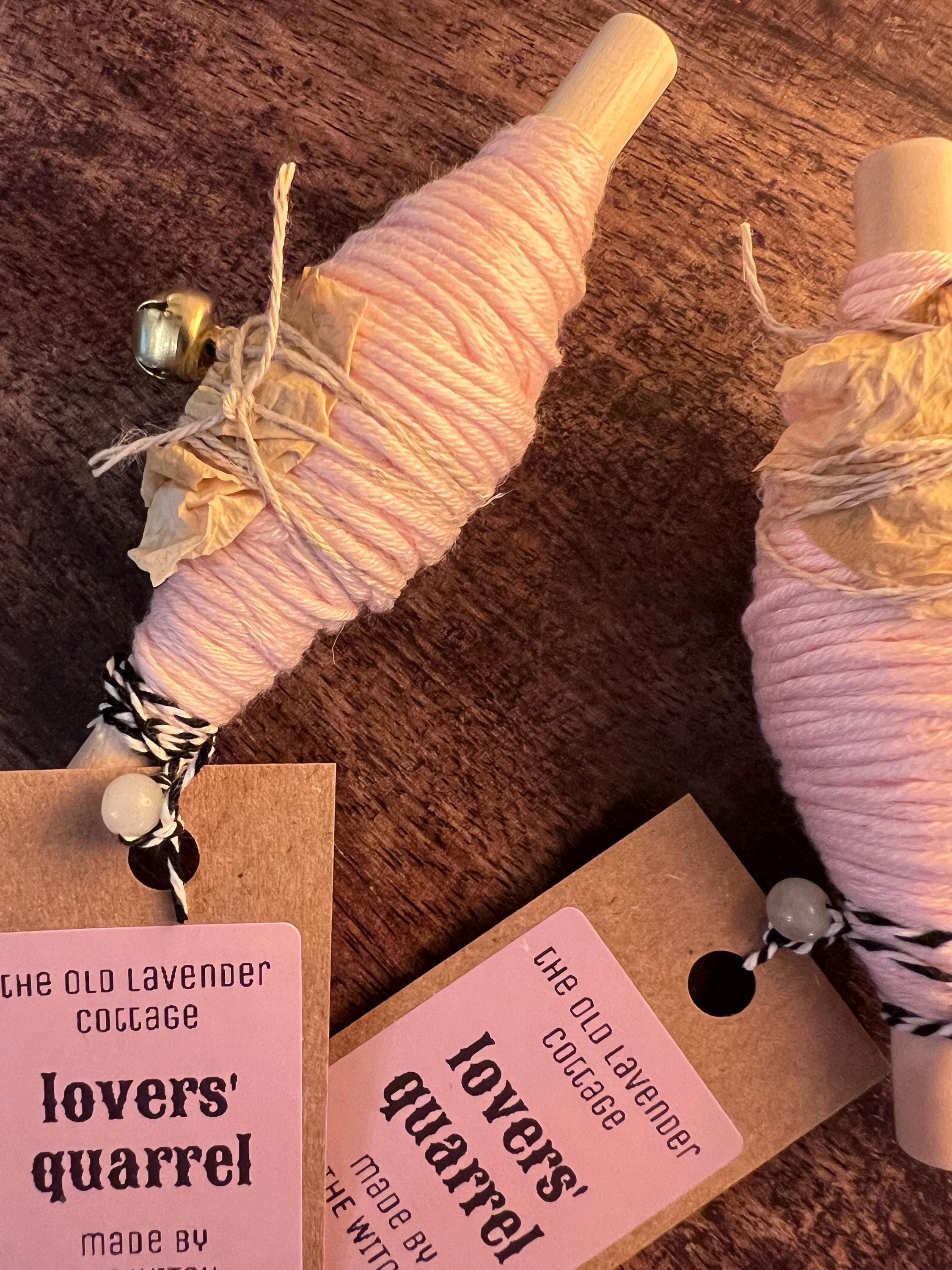 Lovers’ Quarrel Thread, Silken Bamboo & Cotton Witch’s Spool with Rose Petals and Bell