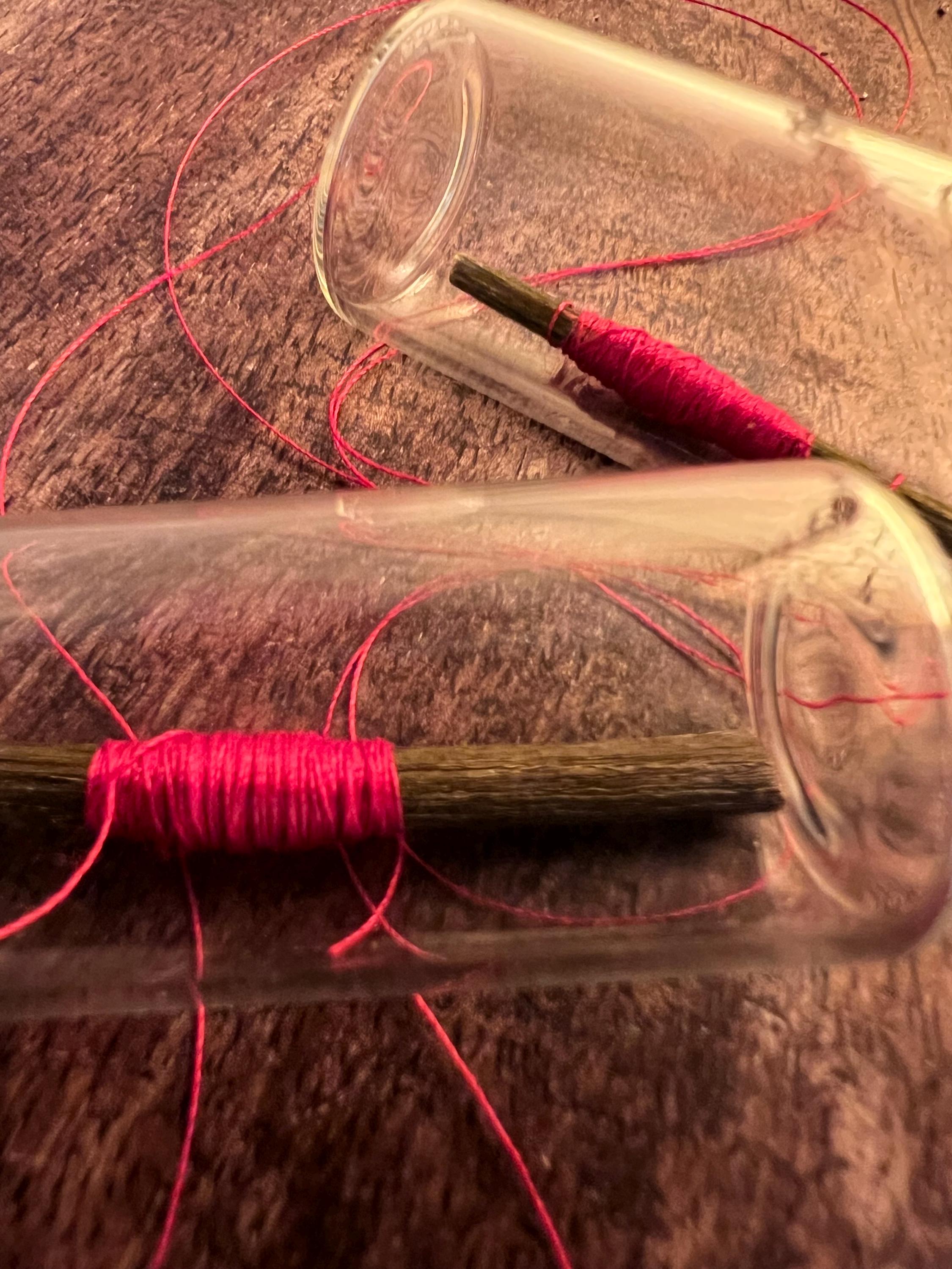 Witchs Red Thread Binding Fate Charm, Red Thread of Fate Vial, Witchcraft Binding Tool, Protection Spell Supply, Love Magic Charm