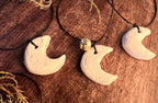 How I Miss the Moon, Crescent Charm, Bone Clay Lunar Keepsake, Romantic Witchcraft Talisman