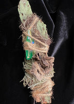 Delight, Primitive Forest Talisman, Cypress Bark, Wood Ear Mushroom and Aura Quartz, Altar Piece, Sculpture, Living Art