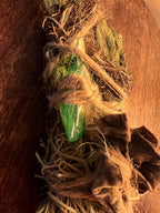 Delight, Primitive Forest Talisman, Cypress Bark, Wood Ear Mushroom and Aura Quartz, Altar Piece, Sculpture, Living Art