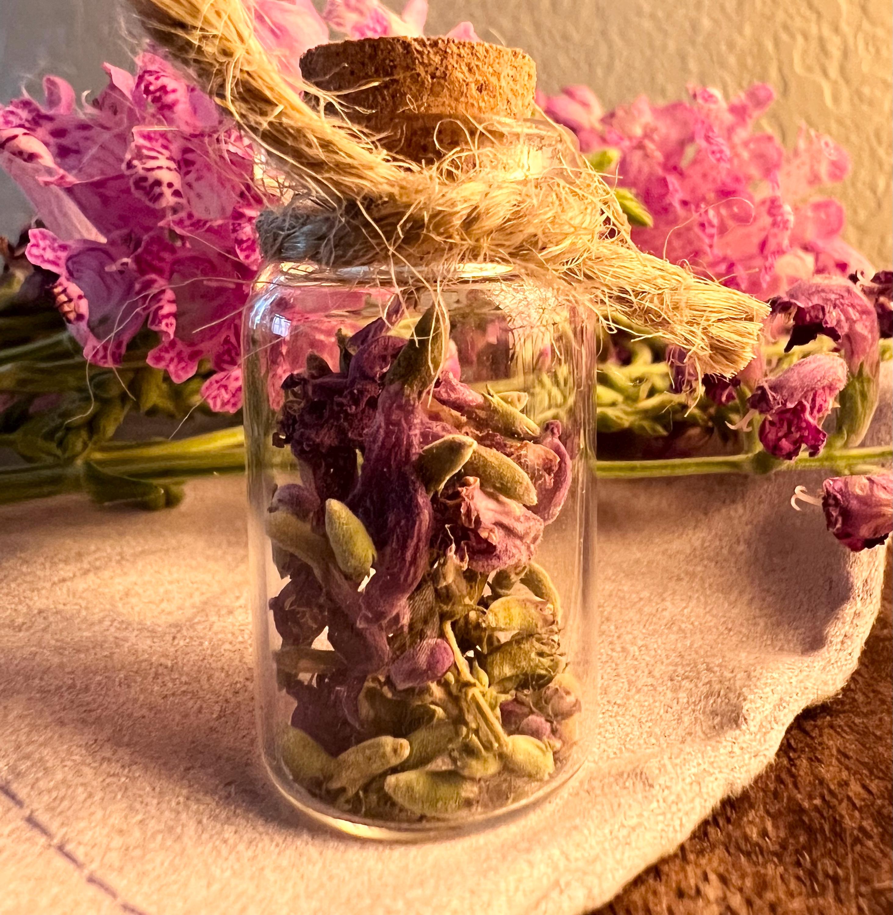 Obedient Flower Spell Vial, Wild Texas Flower, Obedience & Influence, Witchcraft Herb Vial, Charm Work, Cottage Witch Supply