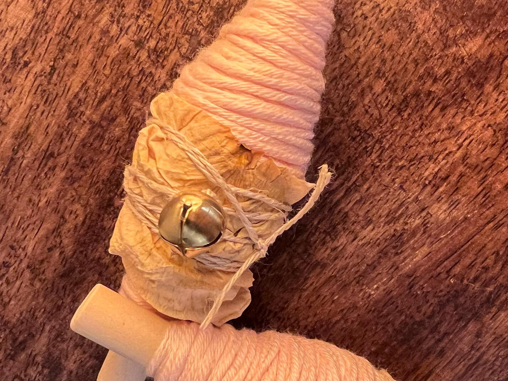 Lovers’ Quarrel Thread, Silken Bamboo & Cotton Witch’s Spool with Rose Petals and Bell
