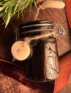 Mini Homegrown Dried Rosemary in Mini Amber Glass Jar, Reusable Apothecary Herb Jar,  Kitchen Witch Herb, Green Witch Curio, Handmade Charm, Gift