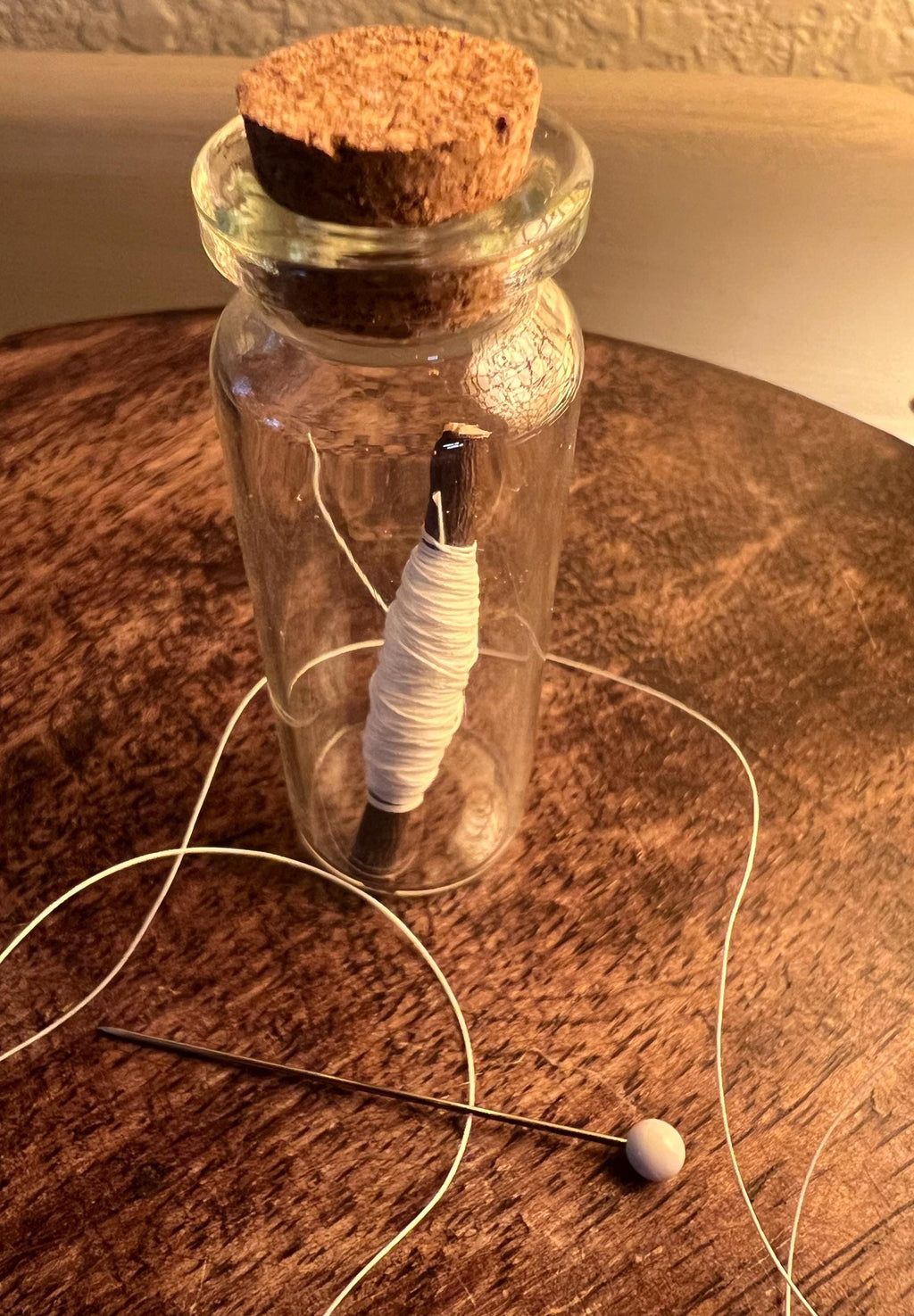 Witchs White Thread Cleansing Charm, Willow Thread Vial, Spiritual Reset Spell Supply, Healing Magic Tool, Peace Charm, Ritual Thread Curio,