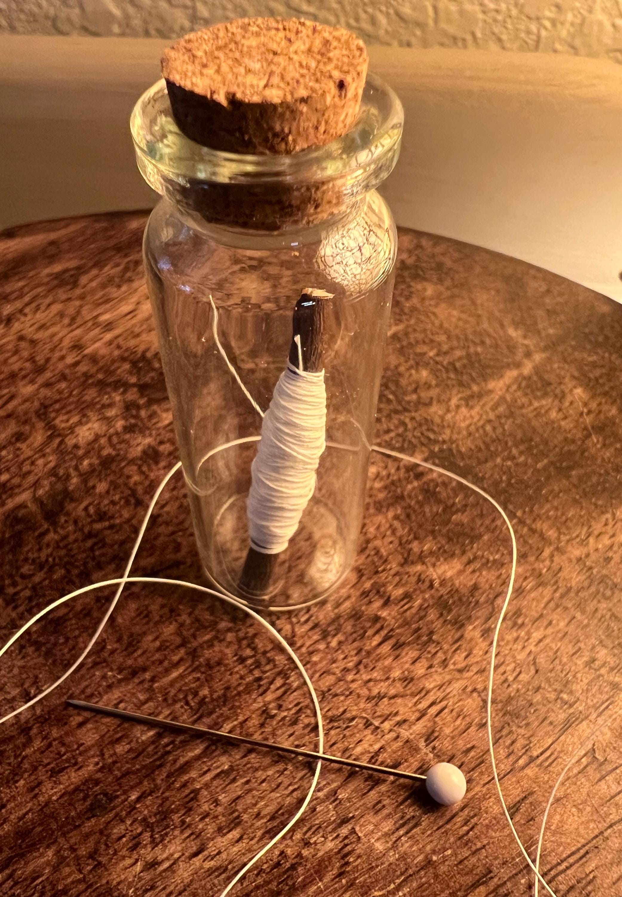 Witchs White Thread Cleansing Charm, Willow Thread Vial, Spiritual Reset Spell Supply, Healing Magic Tool, Peace Charm, Ritual Thread Curio,