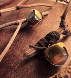 Vegan Wishbone, Organic Basil Wishbone Charm, Gold Bell, Vegan Witchcraft Curio