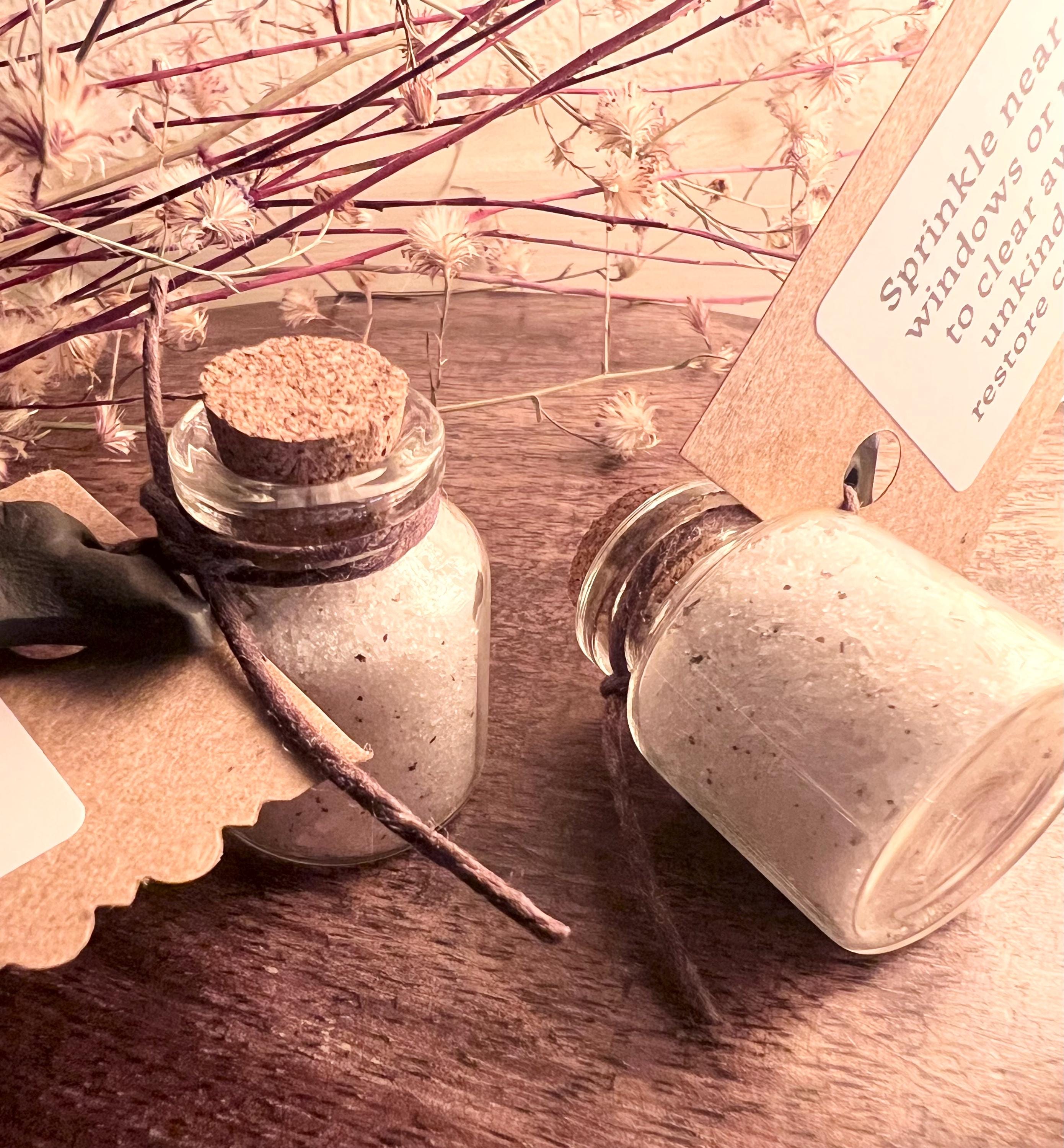 Quiet Boundary, Waning Moon Banishing Charm Vial, Clay Moon Protection Talisman