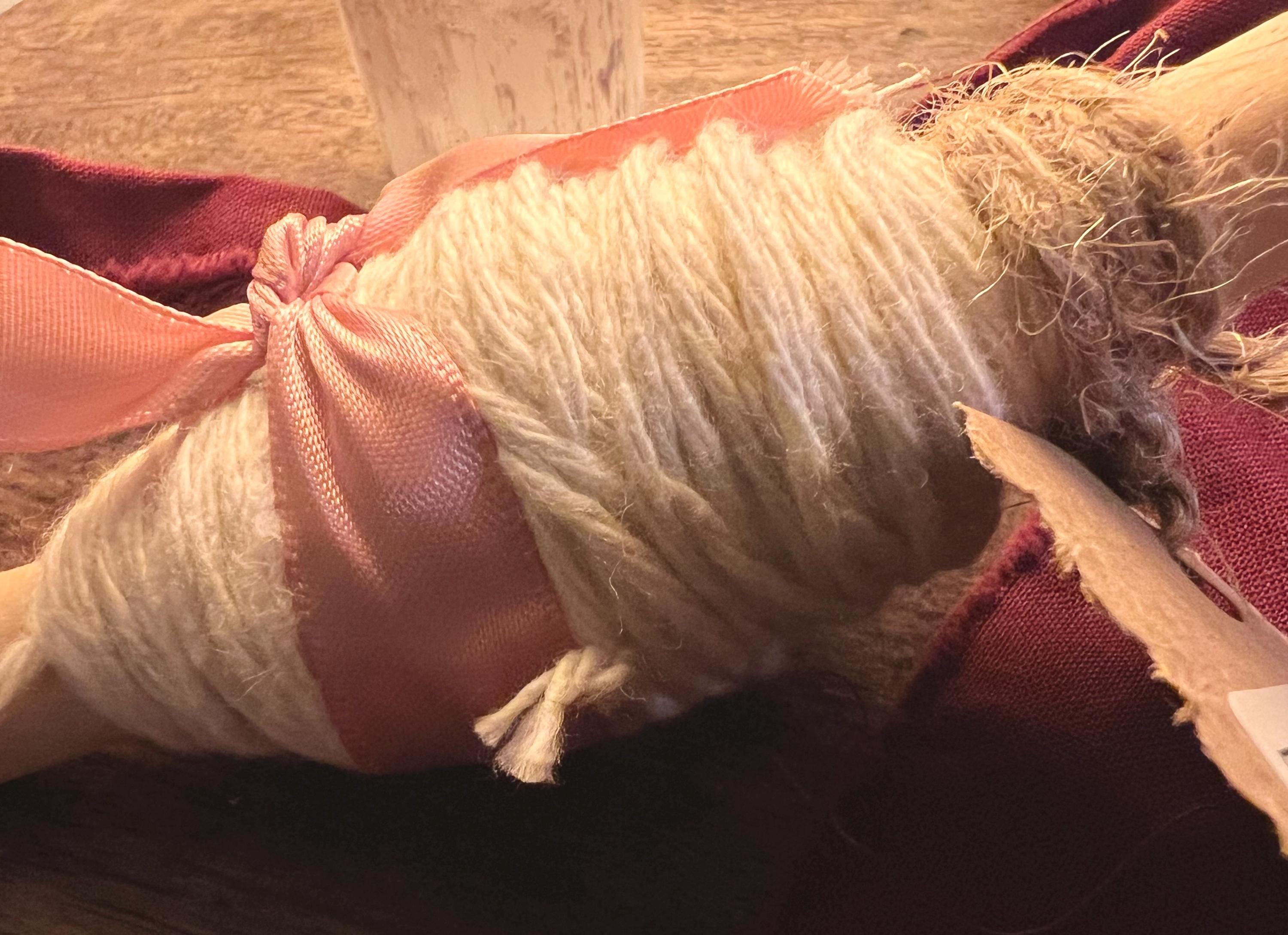 Snow Moon Thread, White Cotton Spell Yarn, Hand Wound, Ritual Binding Thread, Witchcraft Supply