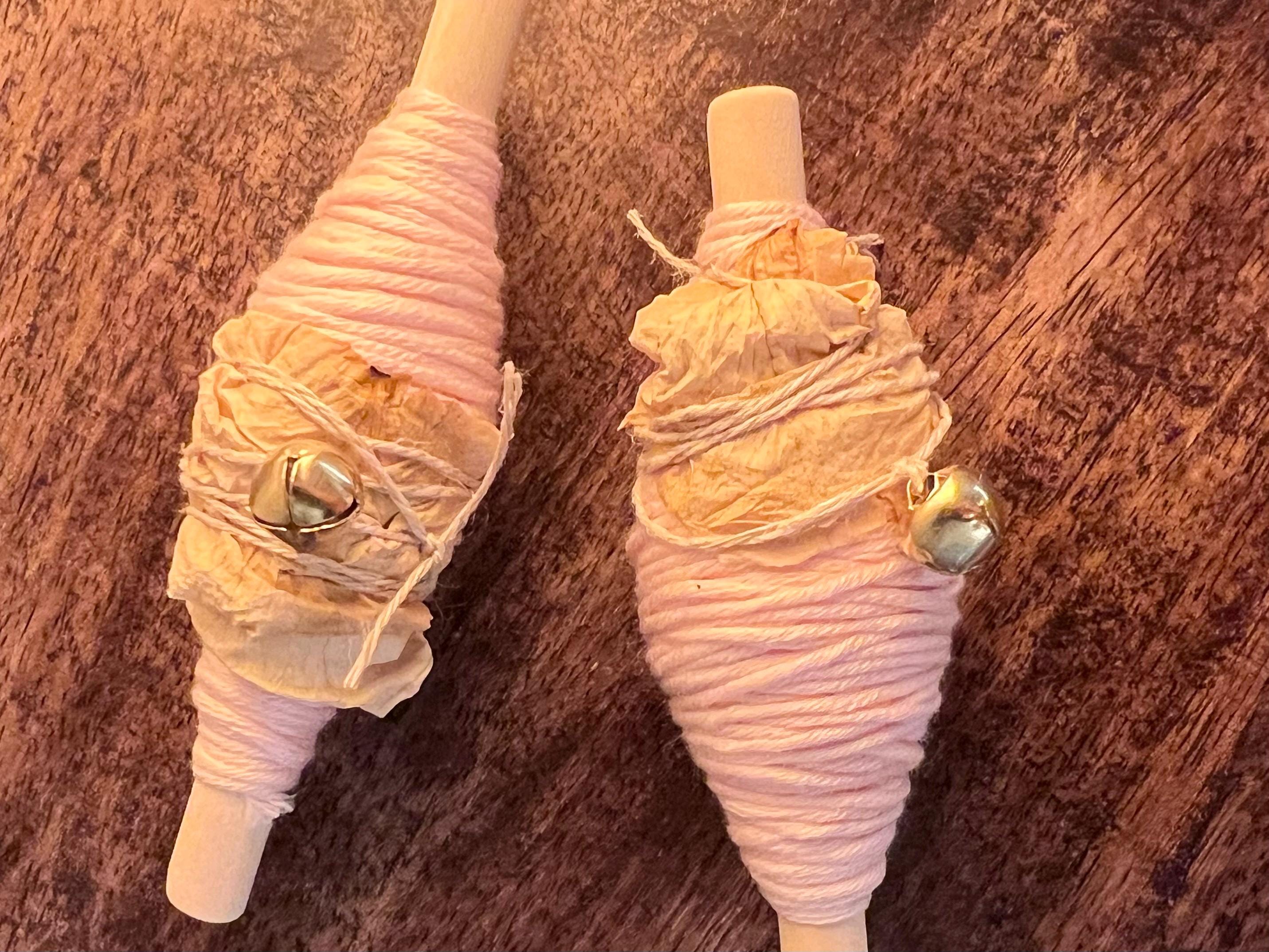 Lovers’ Quarrel Thread, Silken Bamboo & Cotton Witch’s Spool with Rose Petals and Bell