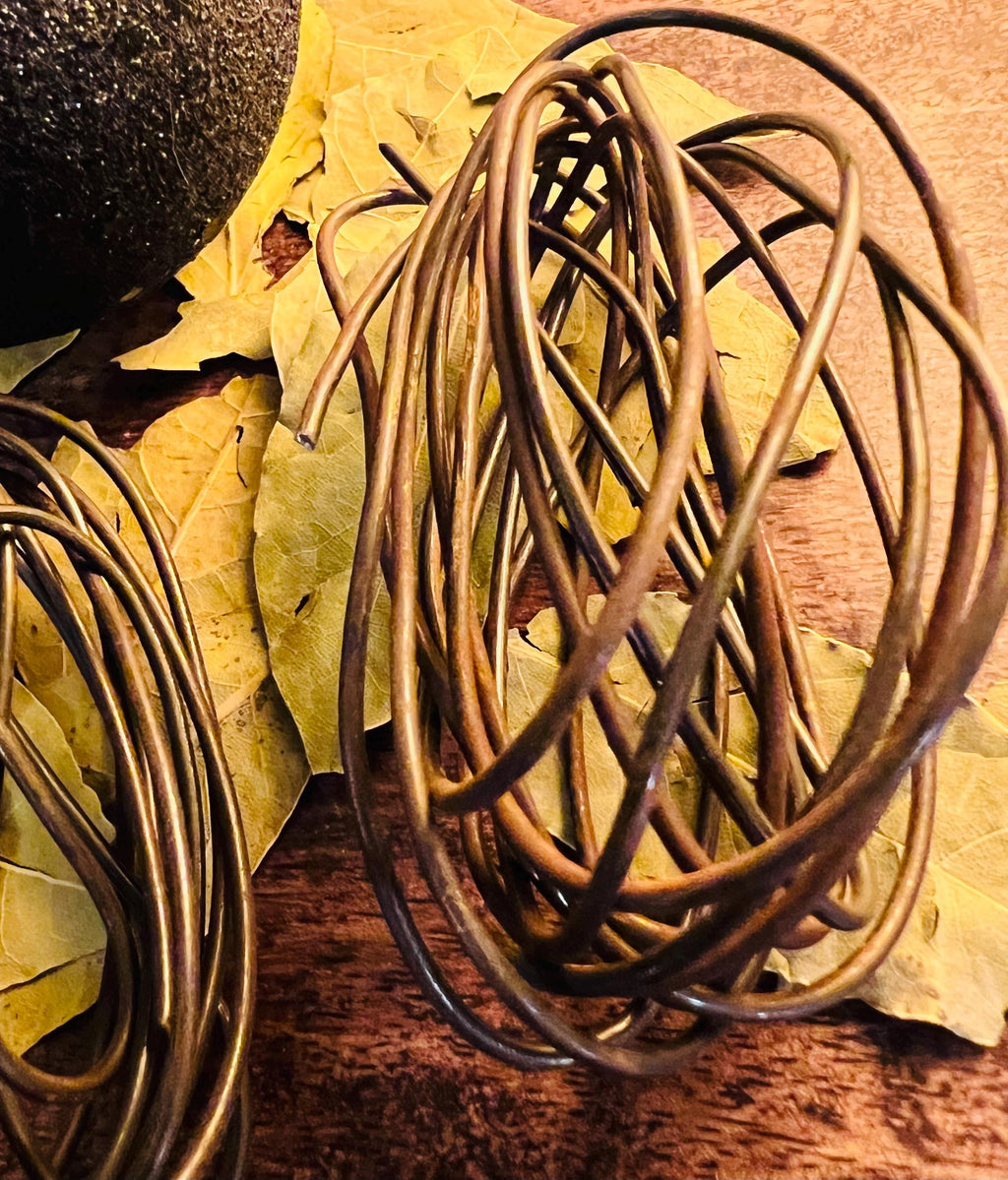 Burning Witch’s Vase, OLC Original Wire Vessel,  Hand-Formed Steel Altar Vase, Primitive Ritual Herb Holder