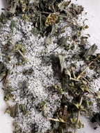 Safe in the Shadows, Herbal Protection Salt Basil Thyme Lemon Balm Mint, Ritual Salt, Witchcraft Supply