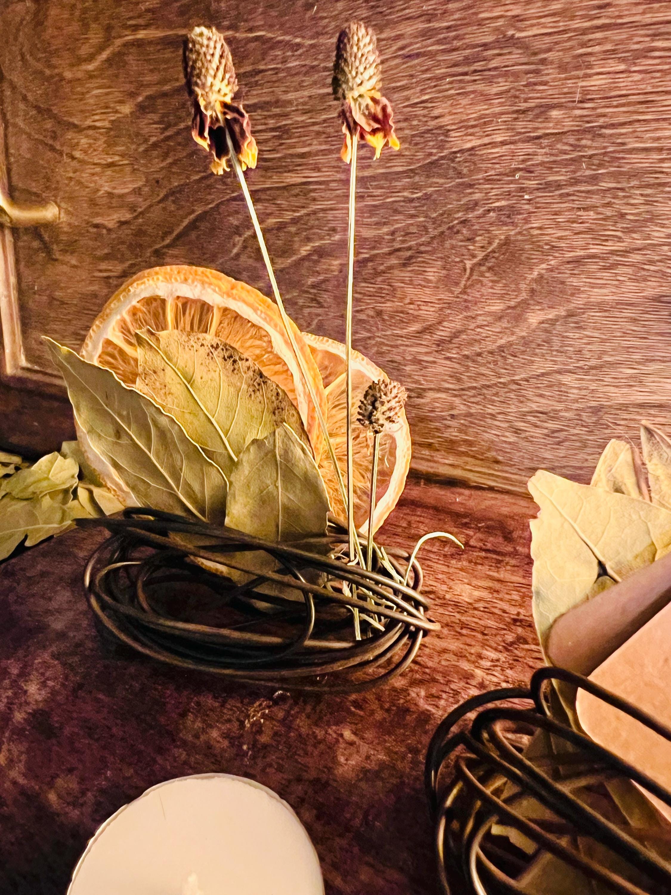 Burning Witch’s Vase, OLC Original Wire Vessel,  Hand-Formed Steel Altar Vase, Primitive Ritual Herb Holder