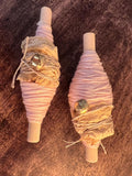 Lovers’ Quarrel Thread, Silken Bamboo & Cotton Witch’s Spool with Rose Petals and Bell