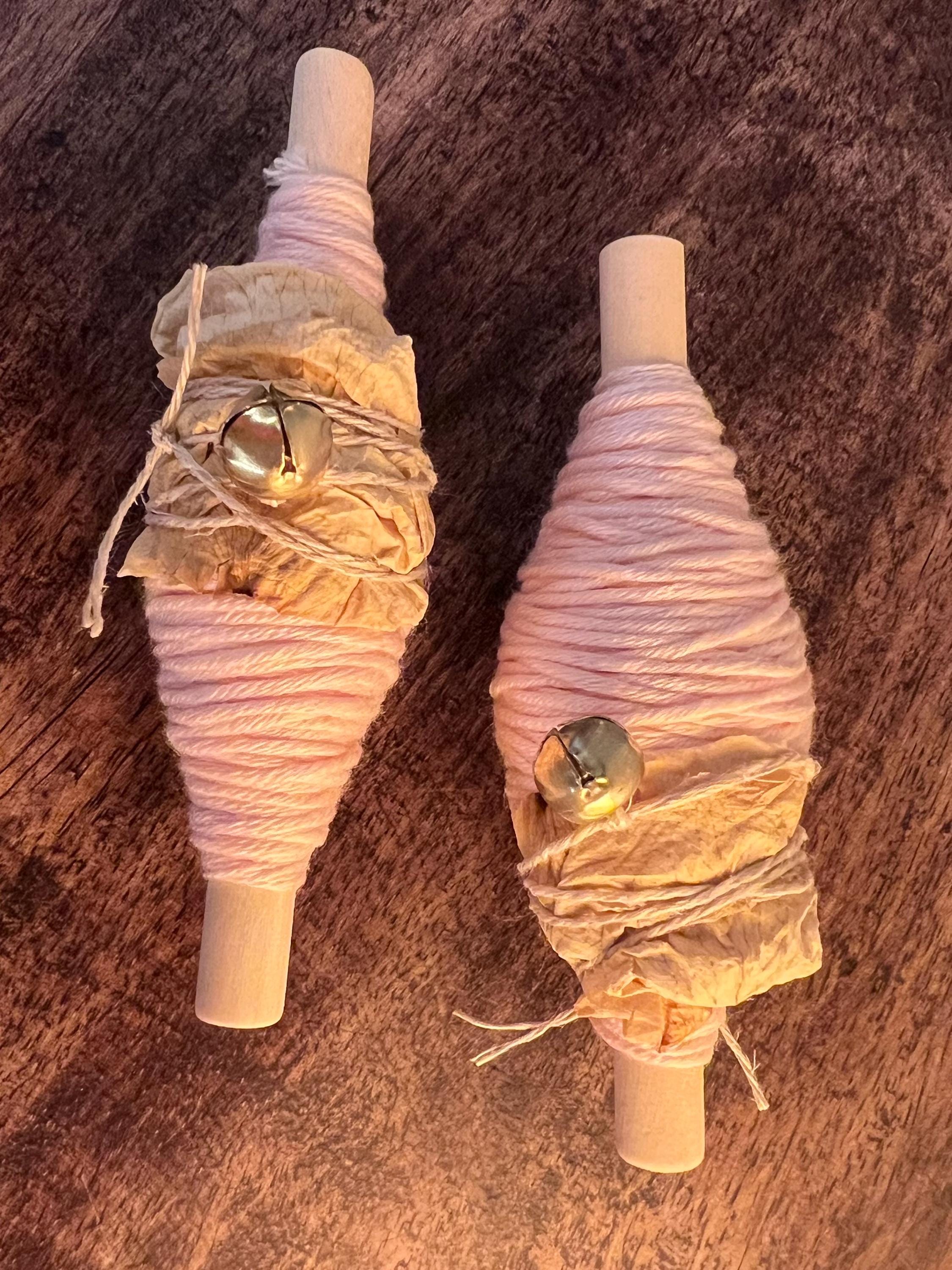 Lovers’ Quarrel Thread, Silken Bamboo & Cotton Witch’s Spool with Rose Petals and Bell