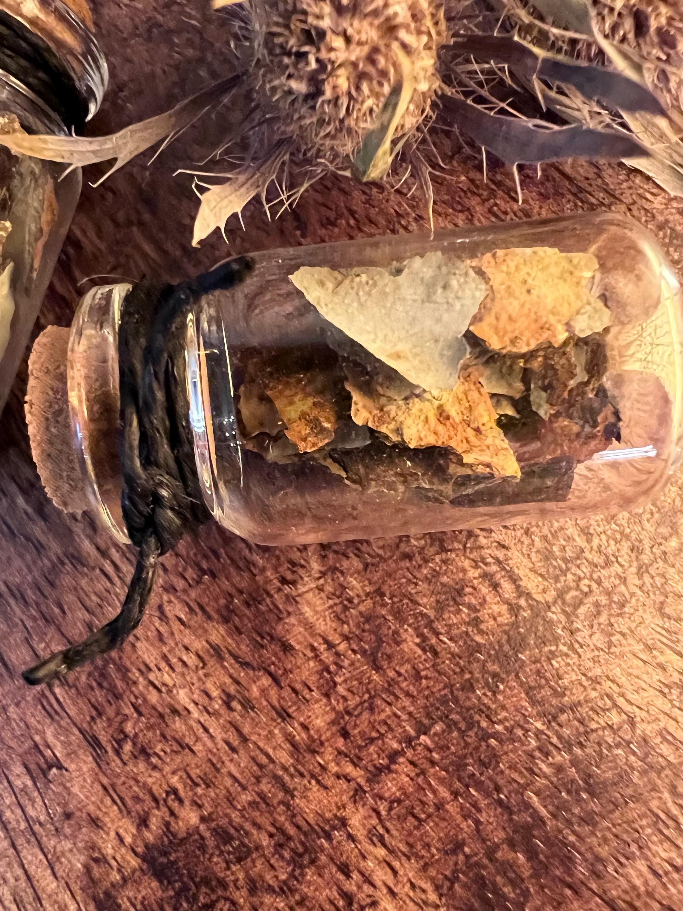 Rust Relic Vial, Garden Iron Oxide Curio, Death Witchcraft Bottle, Threshold Magic Piece