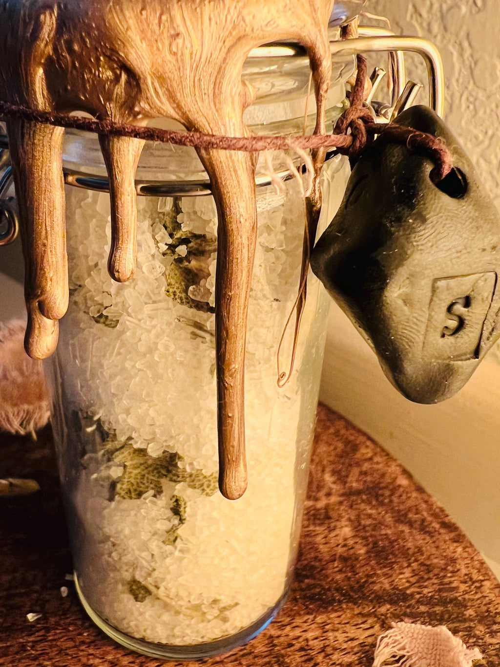 Triple S Protection Charm Jar, Salt Sage Selenite Protection Spell, Witchcraft Protection Jar, Spiritual Protection Charm, OLC Original