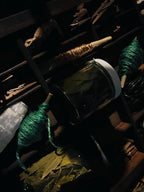 Wolf Moon Garden Twine Spool – Hand-Wound Green Witch Twine on Rose Stem