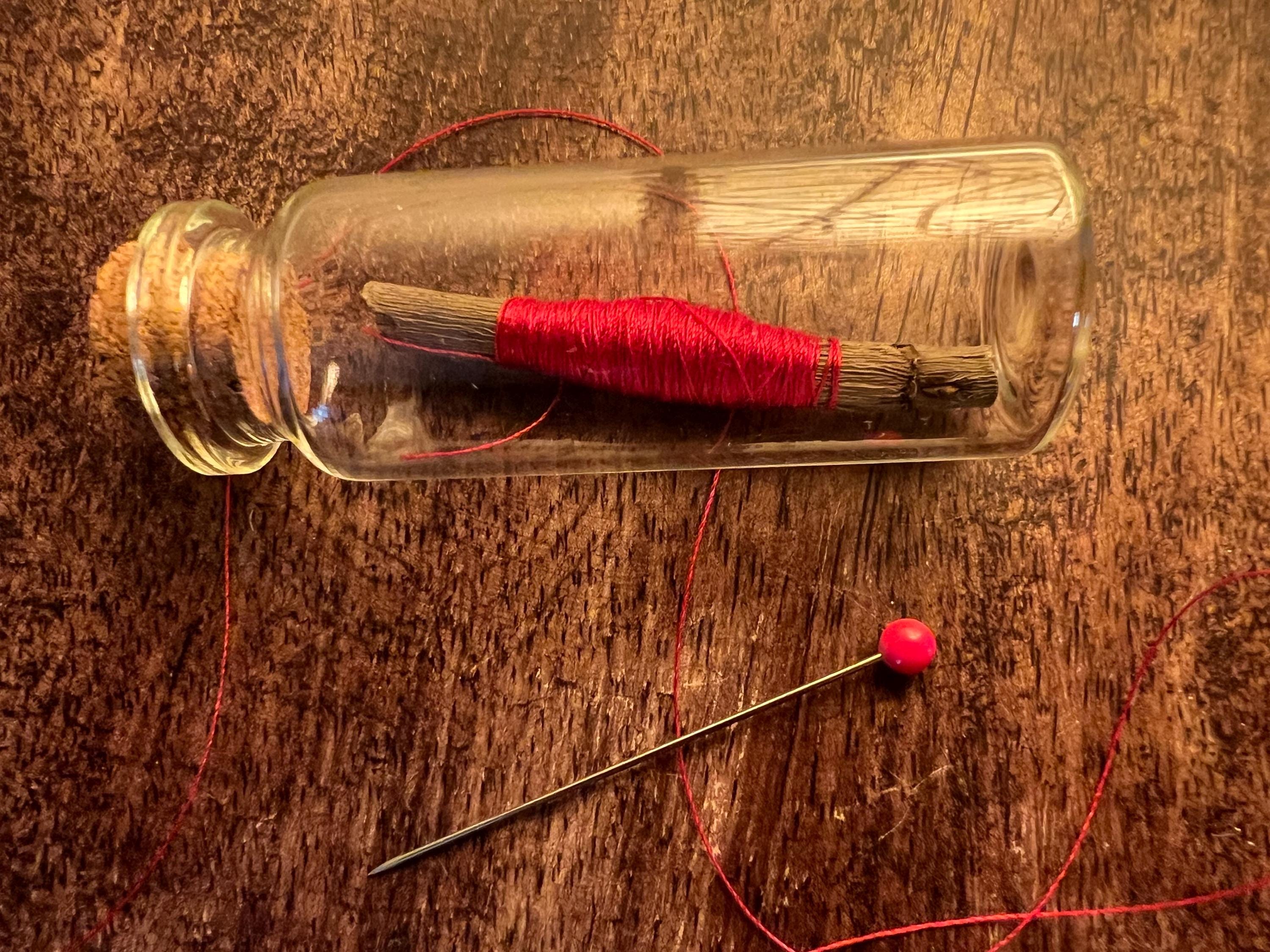 Witchs Red Thread Binding Fate Charm, Red Thread of Fate Vial, Witchcraft Binding Tool, Protection Spell Supply, Love Magic Charm