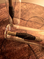 Black Thread Protection Charm, Rose Stem Binding Vial, Witchcraft Spell Supply, Banishing Curio