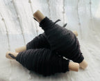 Hand Wound Black Yarn Quill, Sturgeon Moon Charged Cotton Twine